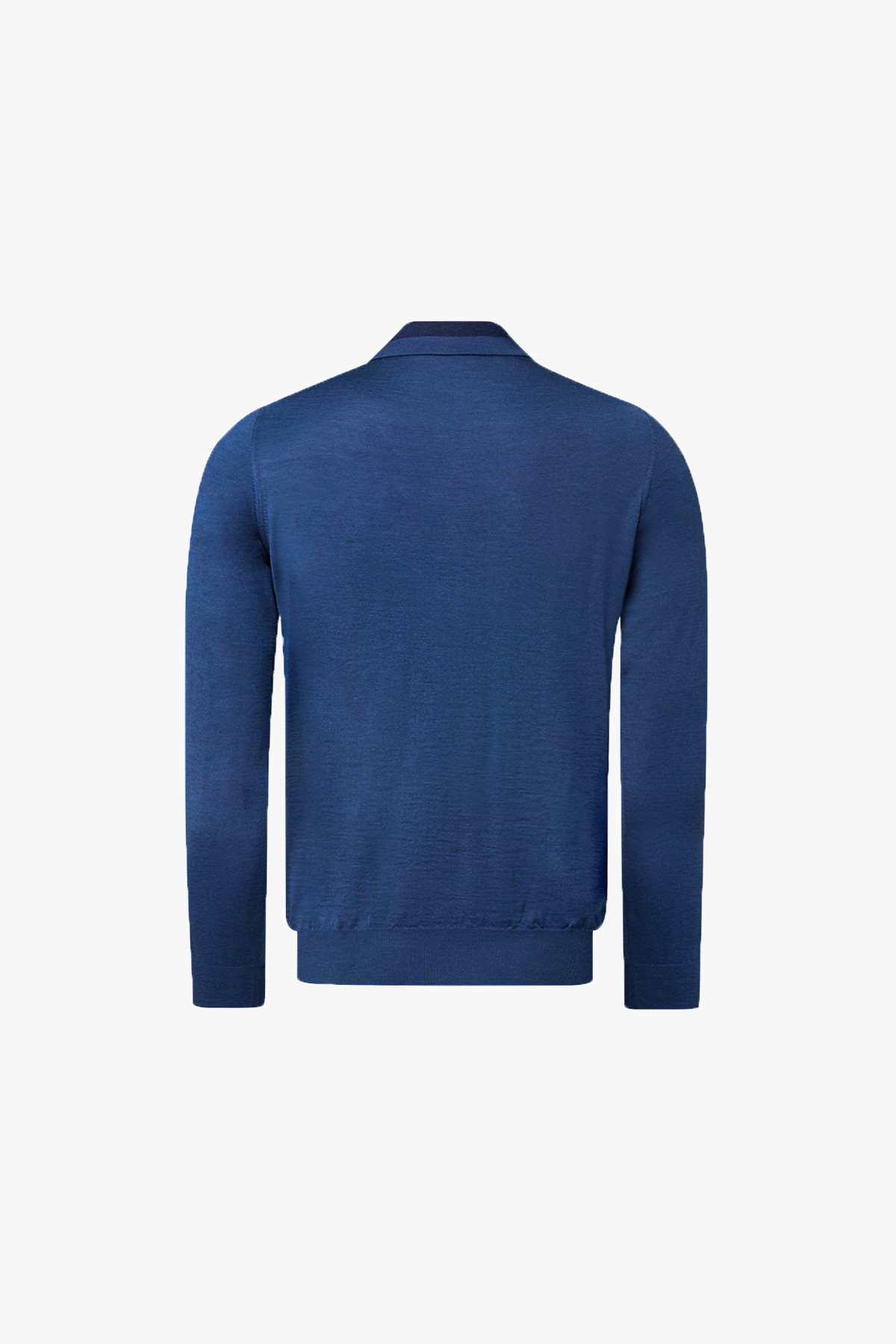 Blue abyss zipped polo shirt, long sleeves