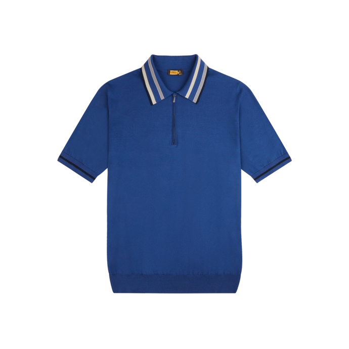 Royal blue zipped polo shirt