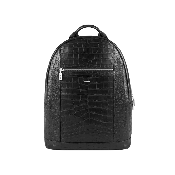 CYRILLE black matt crocodile backpack