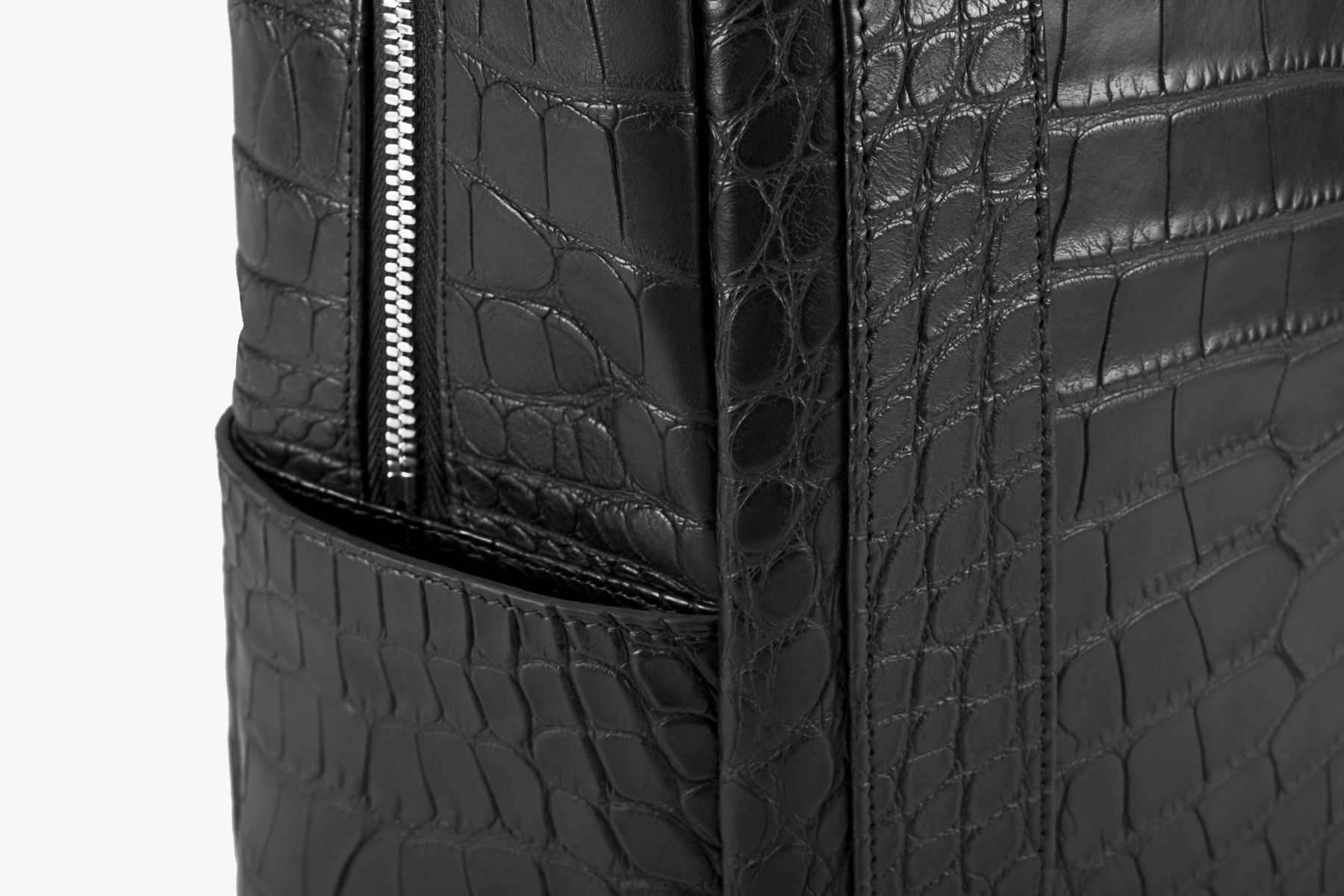 Crocodile Pattern Dual-Use Backpack In Black