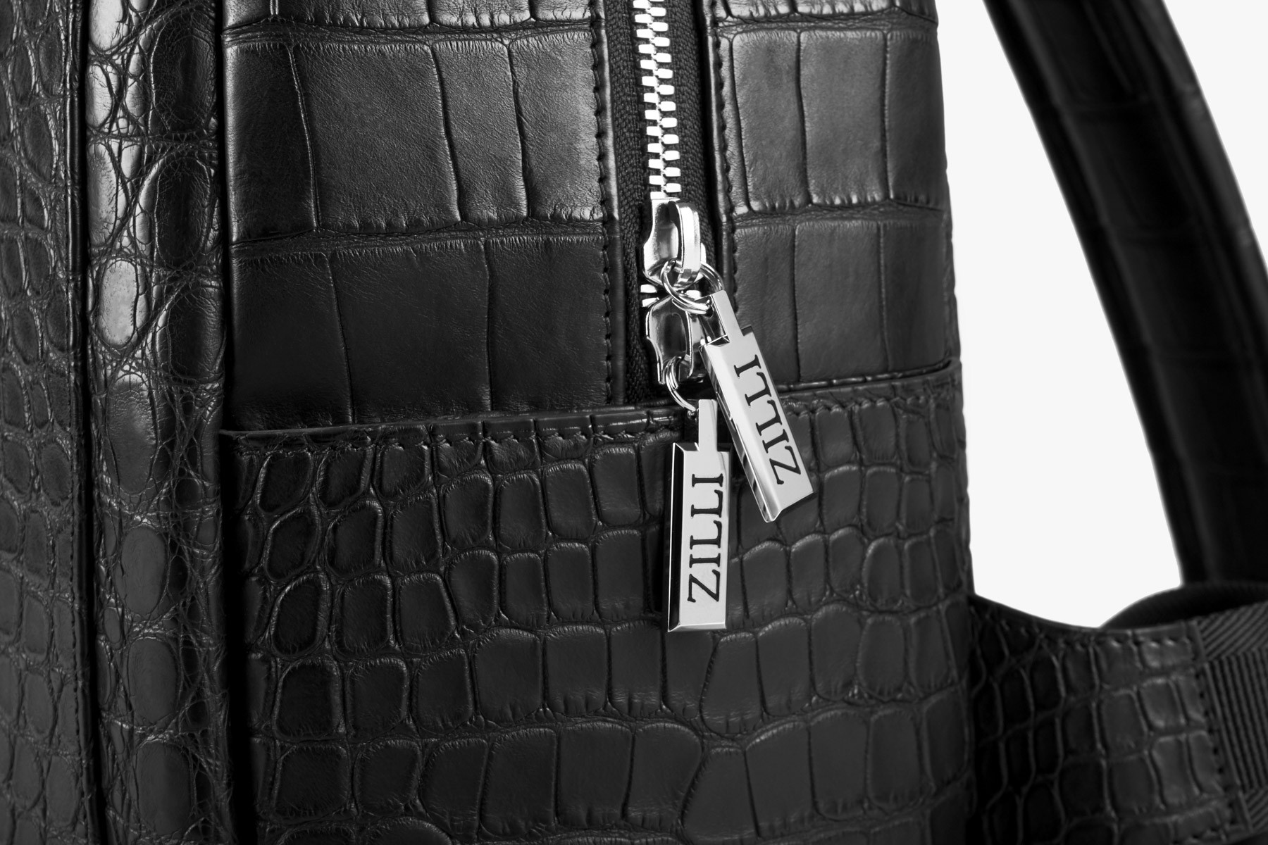 CYRILLE black matt crocodile backpack
