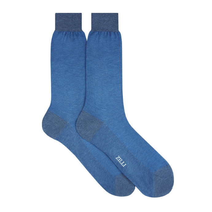 Denim blue mid-calf socks
