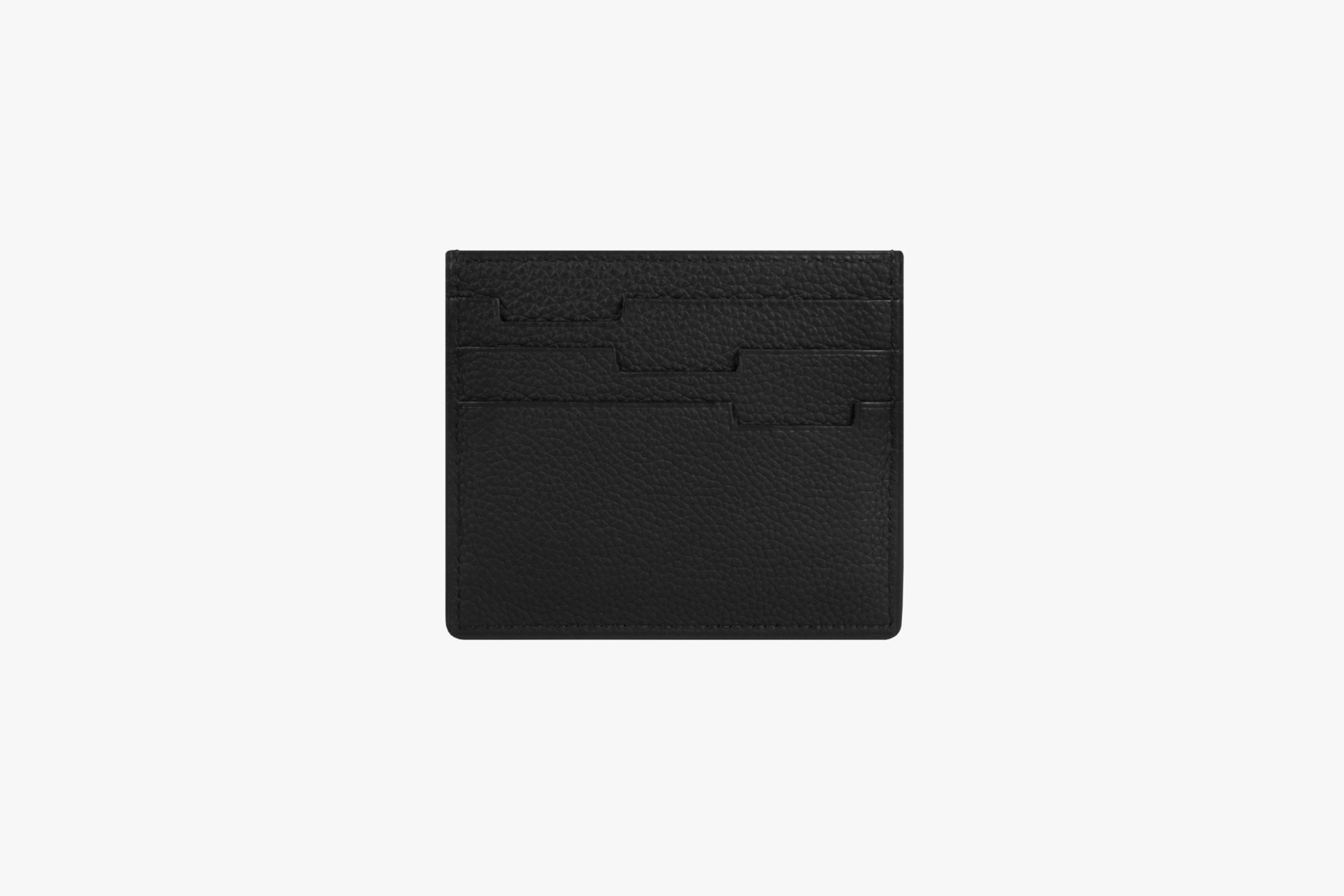 Black grained calfskin CC7 credit card holder