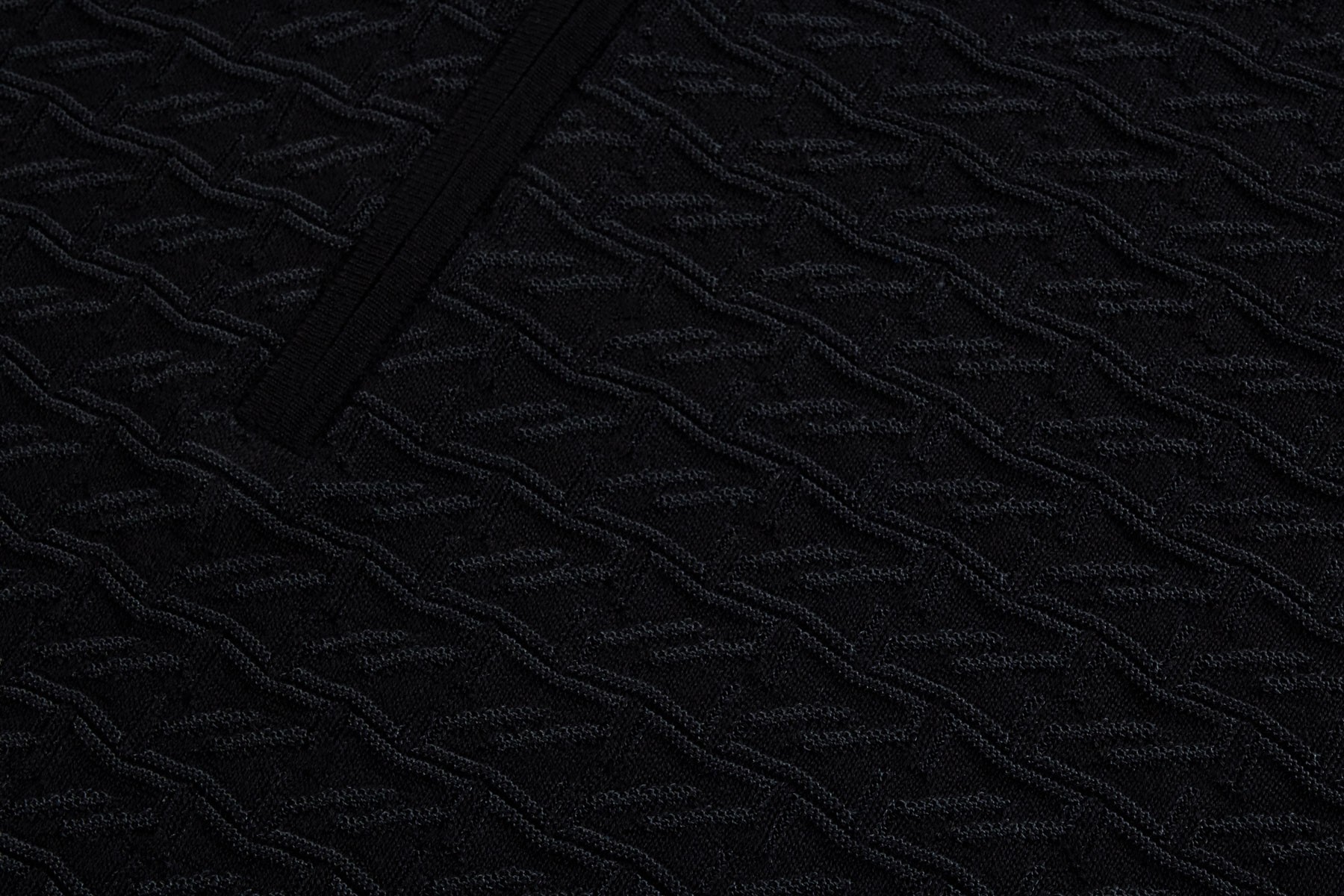 Black zipped polo shirt, ZILLI jacquard weave